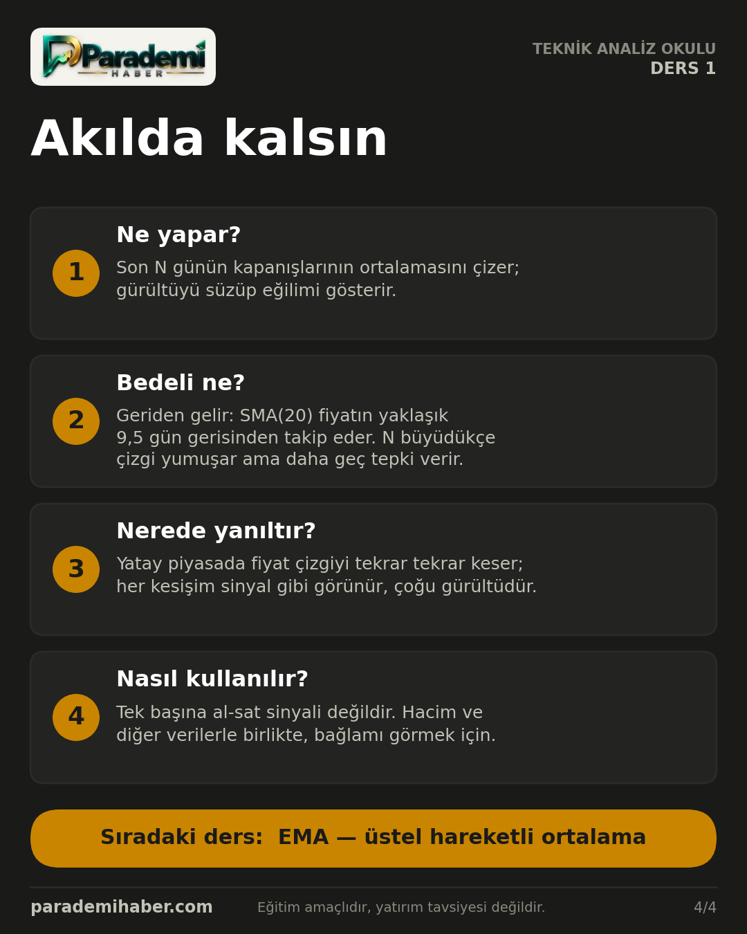 SMA özeti: ne yapar, bedeli ne, nerede yanıltır, nasıl kullanılır